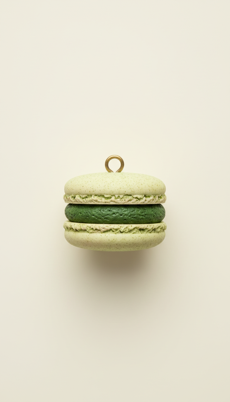 Matcha Macaron Clay Charm