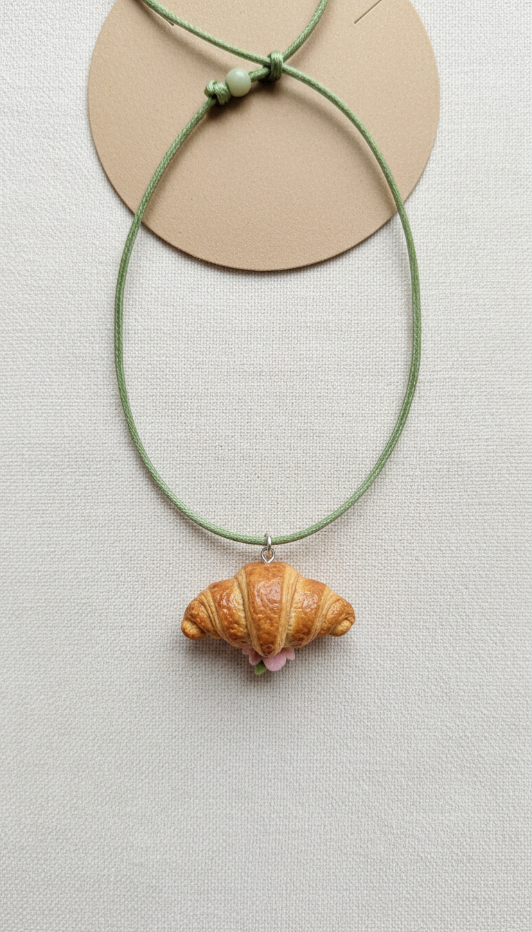 Mini Croissant Pendant Necklace